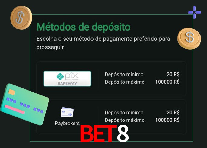 O cassino bet8 oferece uma grande variedade de métodos de pagamento